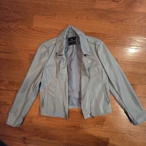 Bagatelle Sky Blue Faux Leather Jacket
